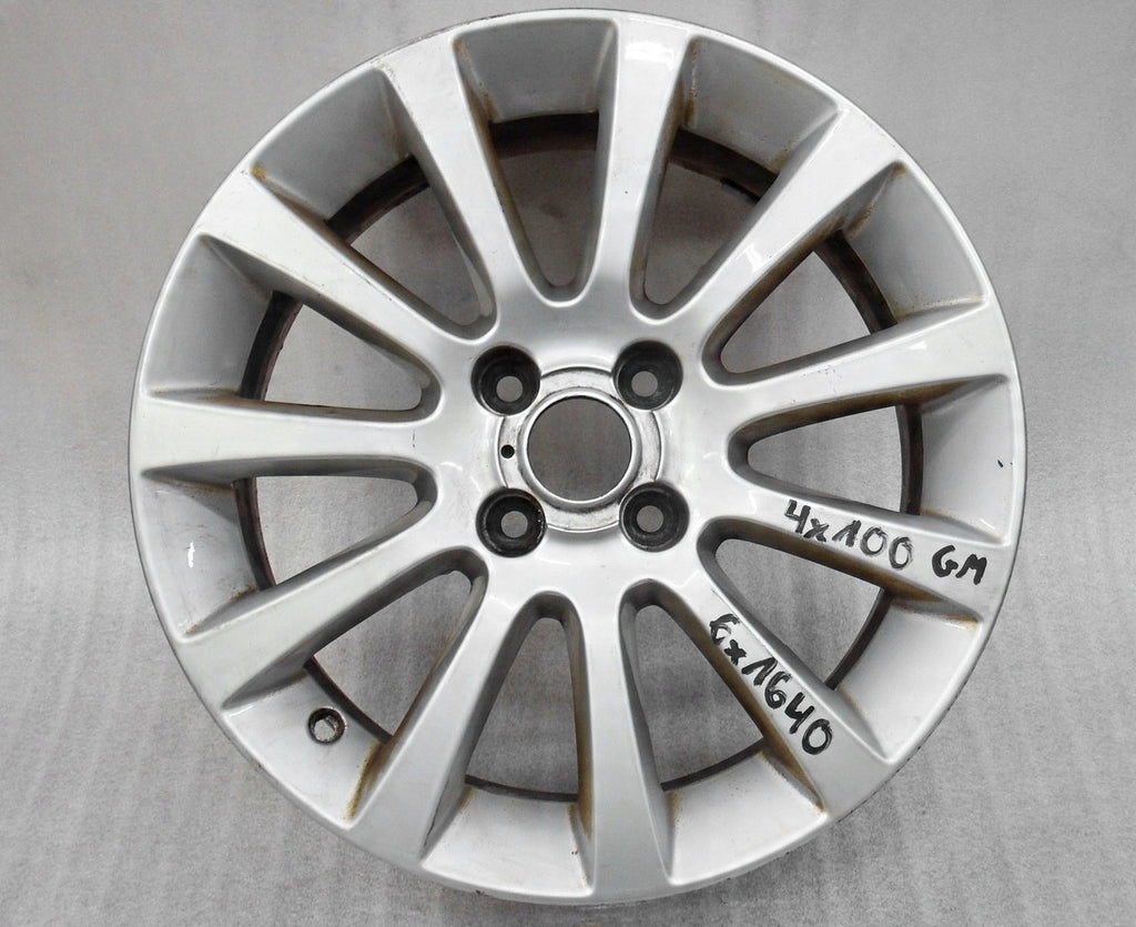 1x Alufelge 16 Zoll 6.0" 4x100 40ET Glanz Silber 13252597 Opel Corsa D Rim Wheel