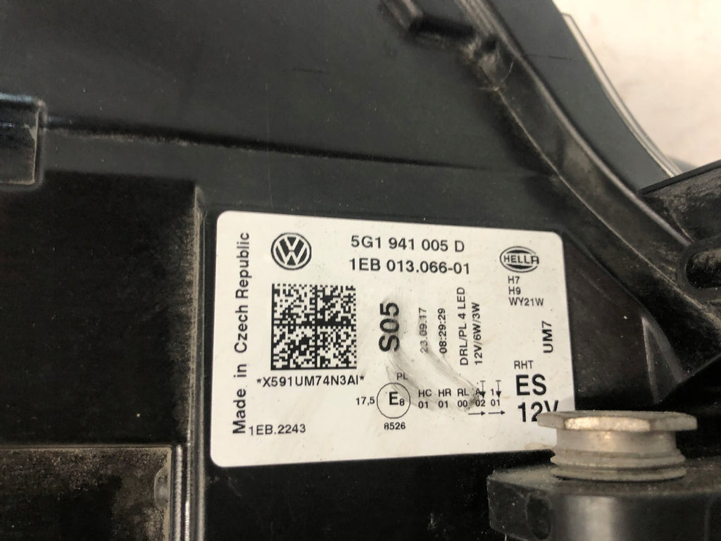 Frontscheinwerfer VW Golf VII 5g1 5G1941005D Halogen Links Headlight