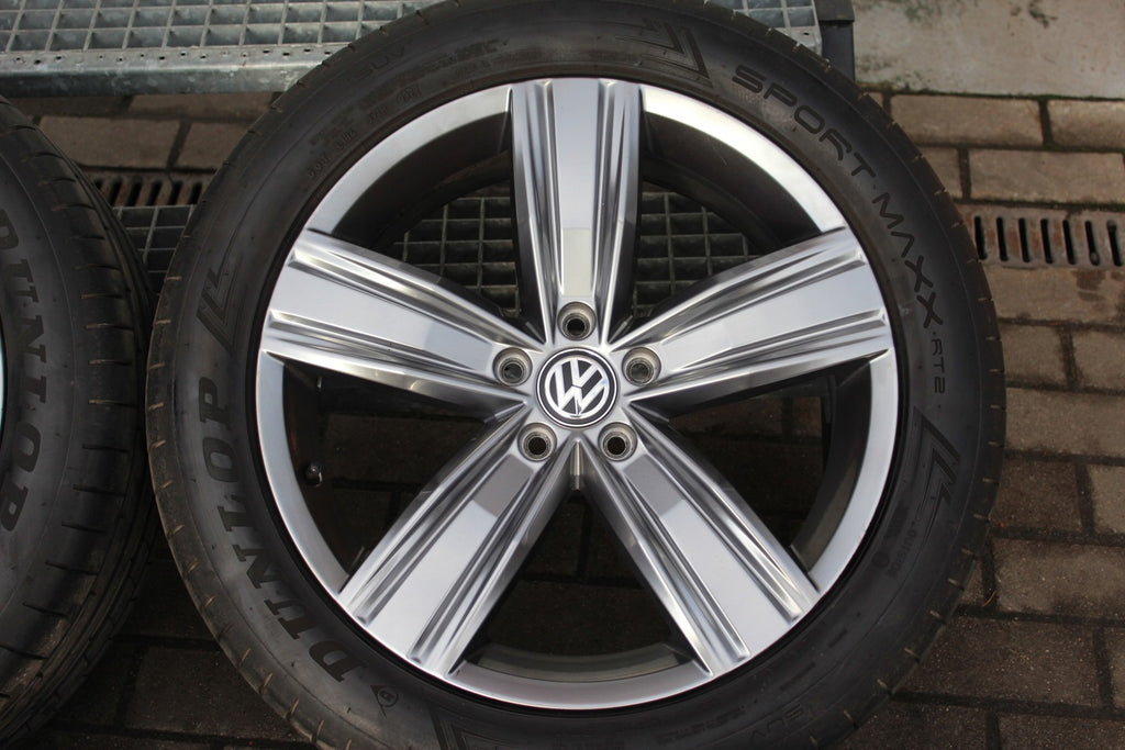 4x Alufelge 19 Zoll 7.0" 5x112 43ET Glanz Graphit 5NN601025 Mg Tiguan Allspace