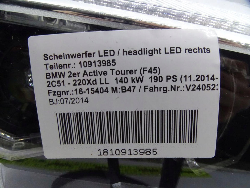 Frontscheinwerfer BMW 2 Active Tourer F45 7409110 030129023204 LED Rechts SCH5591104305lv