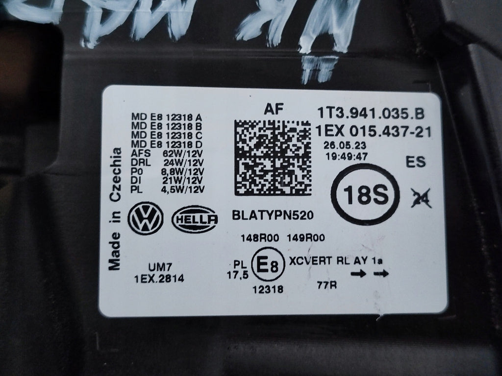 Frontscheinwerfer VW 1t3 1T3941035B Full LED Links Scheinwerfer Headlight SCH9098209410as