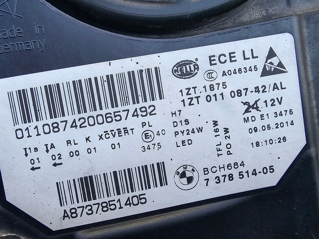 Frontscheinwerfer BMW 5 F11 F10 1ZT011087-42 Bi-Xenon Rechts Headlight SCH8468083617hv