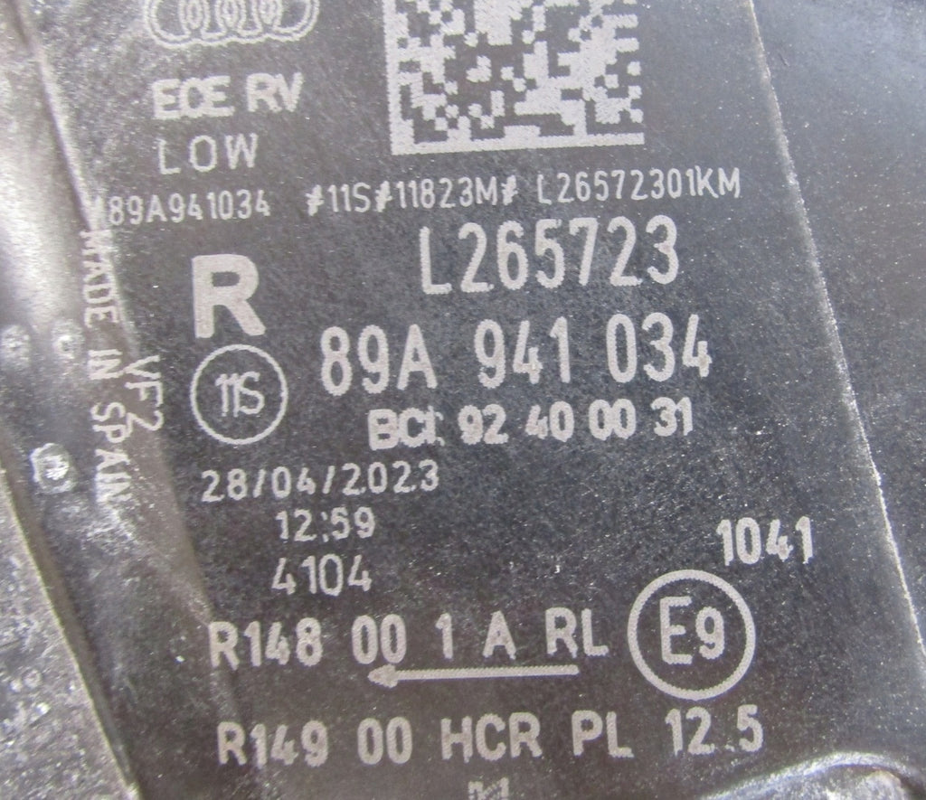 Frontscheinwerfer Audi E Tron 89A941034 LED Rechts Scheinwerfer Headlight SCH2582781002bt