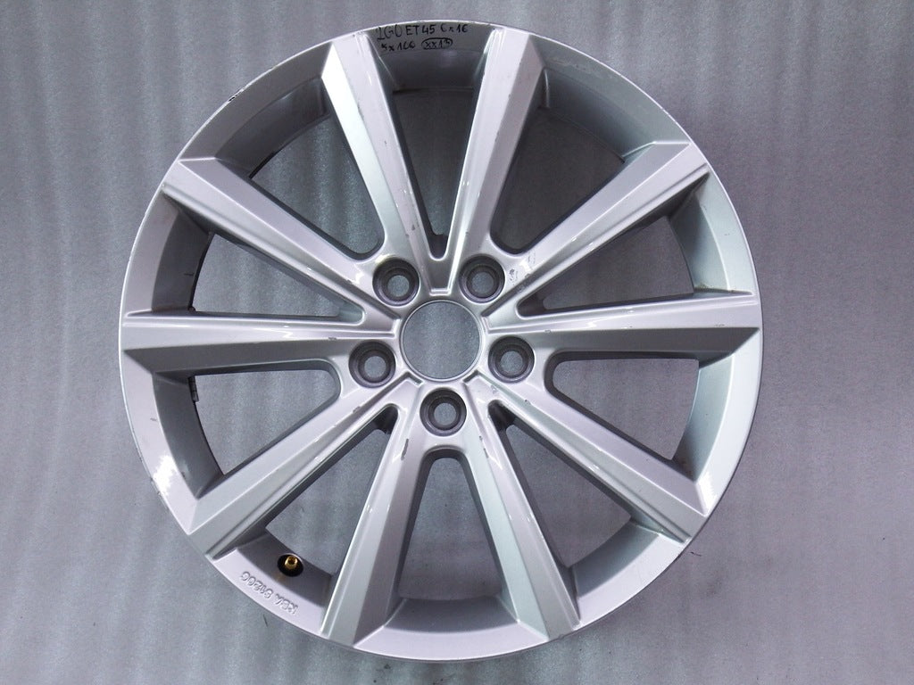 1x Alufelge 16 Zoll 6.0" 5x100 45ET Glanz Silber 2G0601025AF VW Polo Rim Wheel FEL2070121093zg