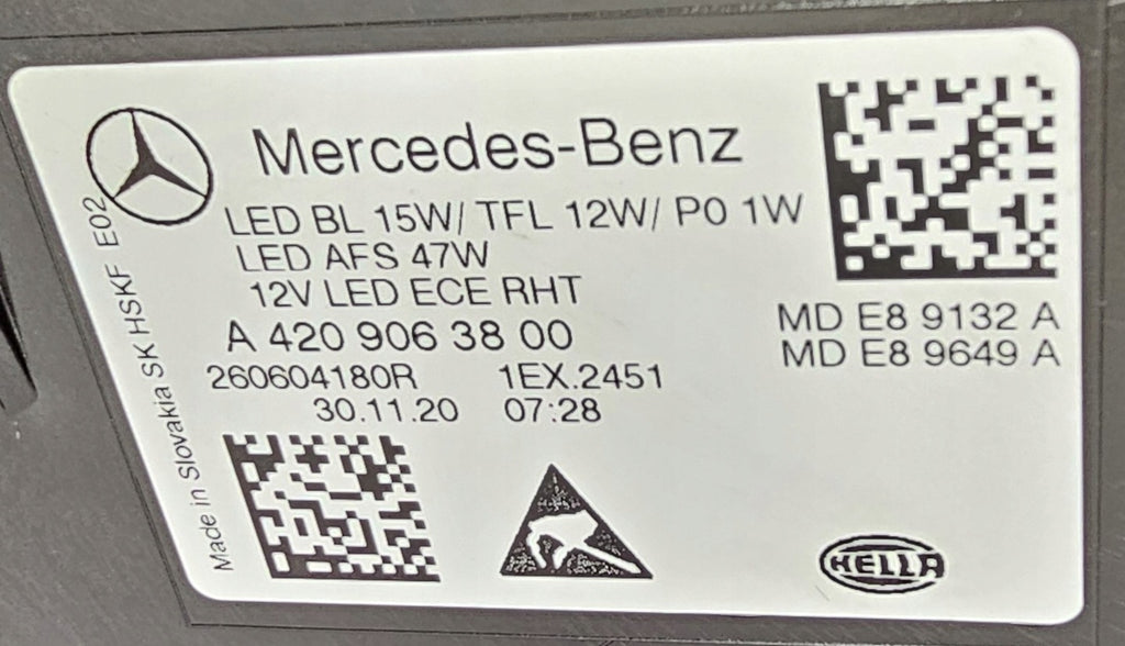 Frontscheinwerfer Mercedes-Benz Citan W420 A4209063800 LED Links Headlight SCH5452740053qj