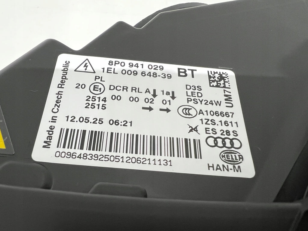 Frontscheinwerfer Audi A3 8P0941029 Xenon Links Scheinwerfer Headlight SCH2529247996fd