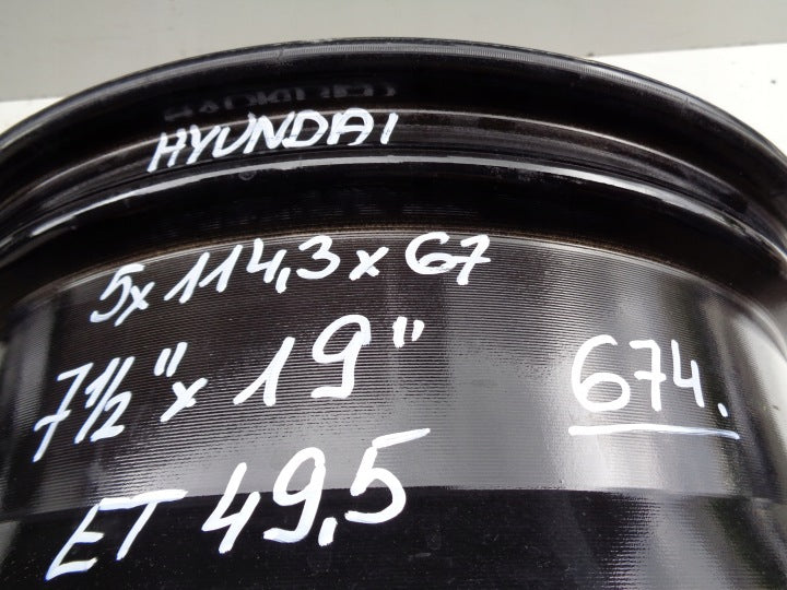 1x Alufelge 19 Zoll 7.5" 5x114.3 49 5ET 52910-GI130 Hyundai I Rim Wheel FEL4572784117nv