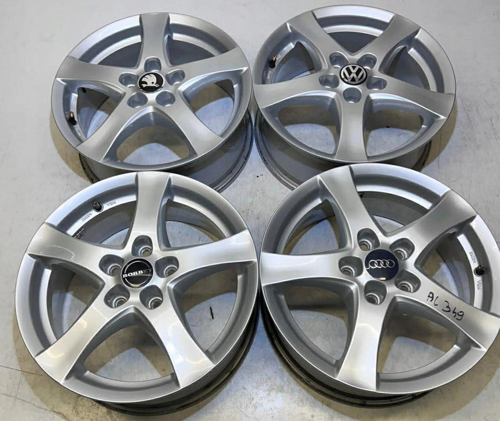 4x Alufelge 16 Zoll 6.5" 5x112 50ET Glanz Silber KBA51615 Rim Wheel FEL8450208253os