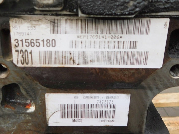Motor BMW X5 E53 M57D30 3.0 184PS 2002 Engine Unkomplett MOT6123742463hz
