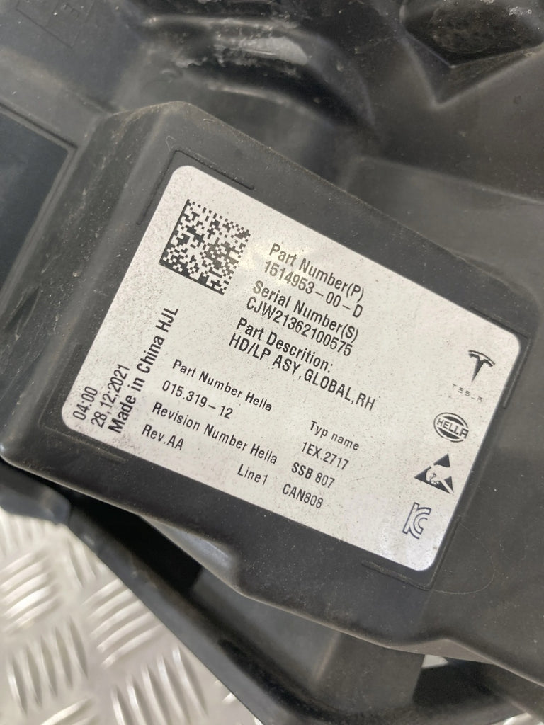 Frontscheinwerfer Tesla Model 3 1514953-00-D Rechts Scheinwerfer Headlight