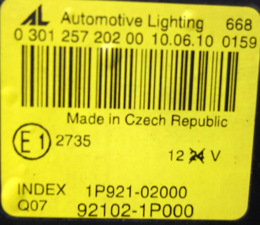 Frontscheinwerfer Kia Venga 92102-1P000 Ein Stück (Rechts oder Links) Headlight