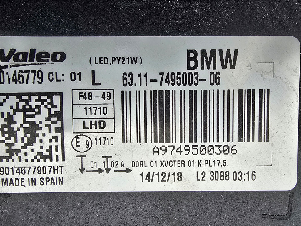 Frontscheinwerfer BMW X1 F48 6311-7495003-06 Links Scheinwerfer Headlight SCH7149182192wo
