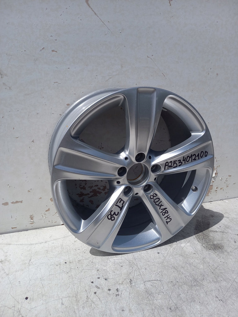 1x Alufelge 18 Zoll 8.0" 5x112 38ET Glanz Silber A2534012100 Mercedes-Benz Glc