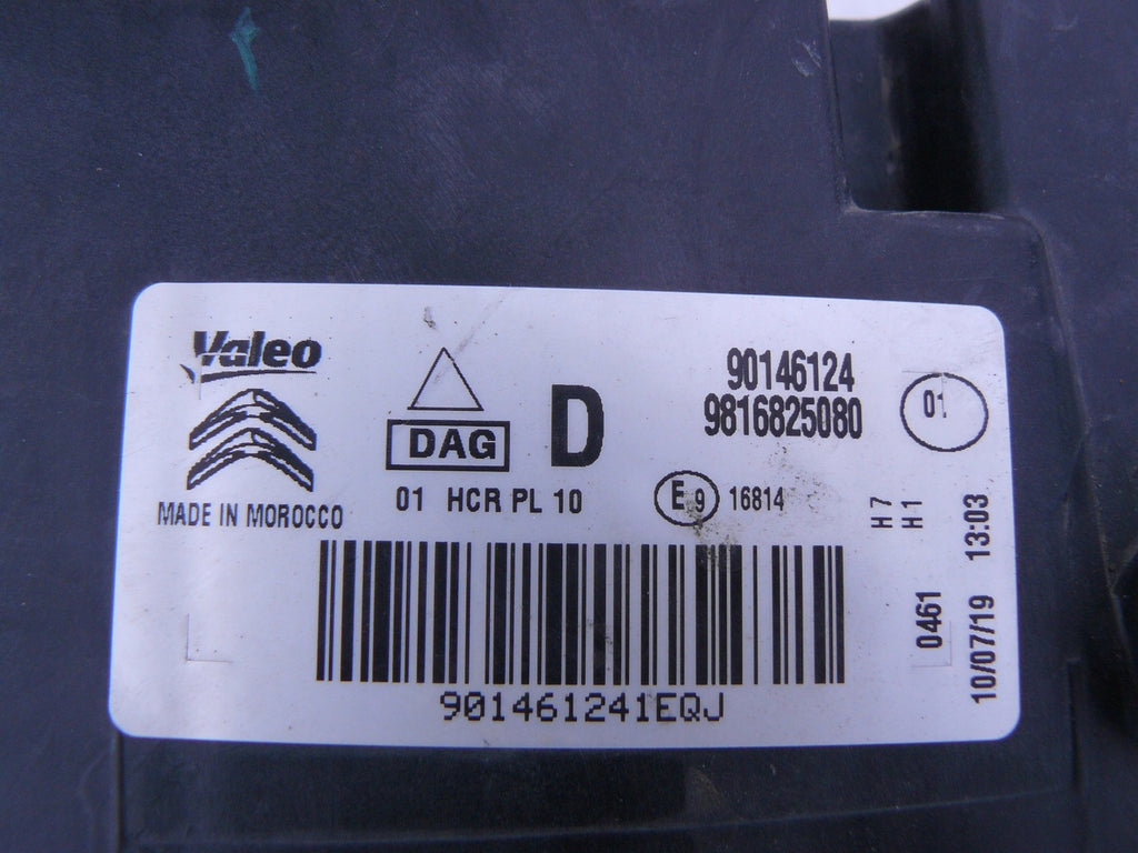 Frontscheinwerfer Citroën Berlingo 9816825080 Rechts Scheinwerfer Headlight