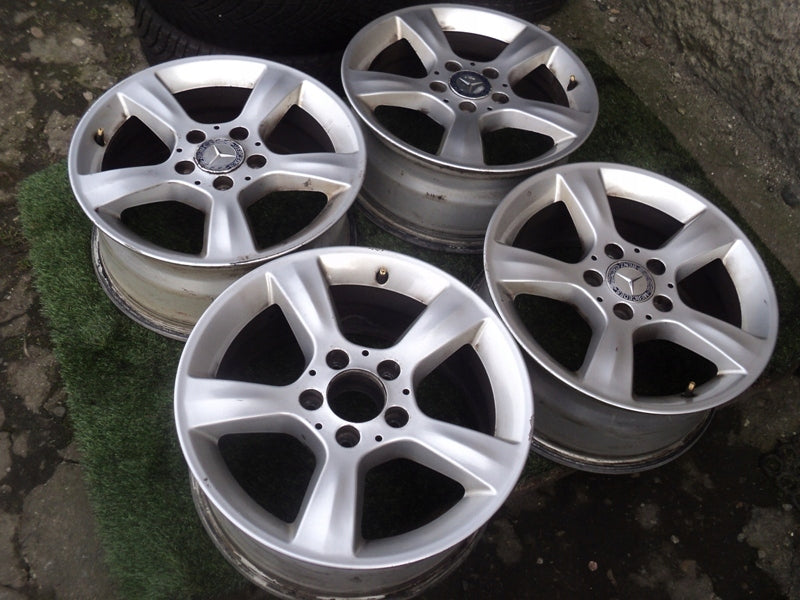4x Alufelge 16 Zoll 7.0" 5x112 31ET Glanz Weiß Mercedes-Benz Rim Wheel FEL8704107803nh