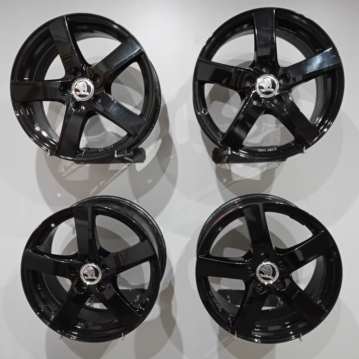 4x Alufelge 17 Zoll 7.5" 5x112 40ET Glanz Schwarz KBA51891 Skoda Superb Iii FEL1491280802zm