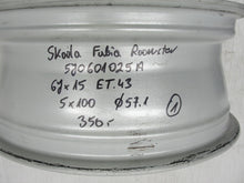 Laden Sie das Bild in den Galerie-Viewer, 1x Alufelge 15 Zoll 6.0" 5x100 43ET Glanz Silber 5J0601025 Skoda Roomster FEL6395573140yi