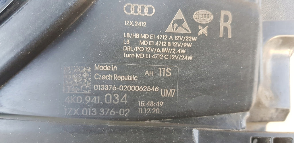 Frontscheinwerfer Audi A6 C8 4K0941034 Full LED Rechts Scheinwerfer Headlight