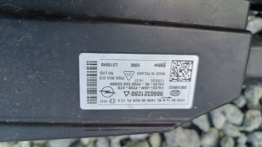 Frontscheinwerfer Opel Mokka 9860321280 LED Rechts Scheinwerfer Headlight SCH8725623729yl