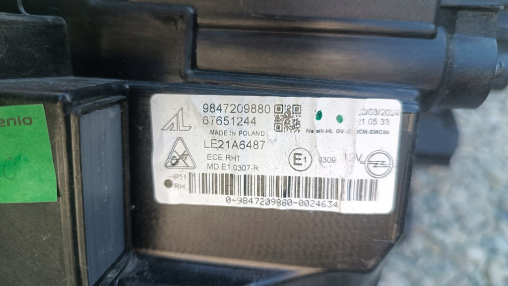 Frontscheinwerfer Opel Vivaro C 9847209880 LED Rechts Scheinwerfer Headlight SCH4272345917gm