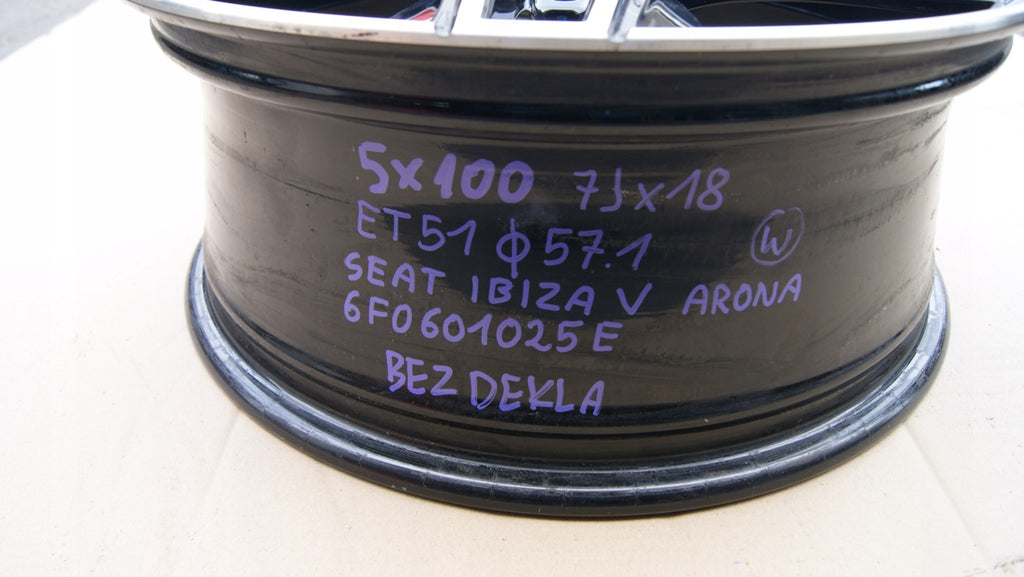 1x Alufelge 18 Zoll 7.0" 5x100 51ET 6F0601025 Seat Rim Wheel FEL1651146256so