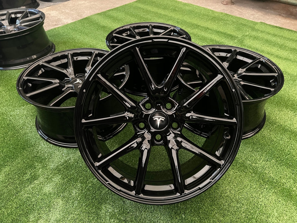 4x Alufelge 18 Zoll 8.5" 5x114.3 40ET Glanz Schwarz 1044221-00-C Tesla Model 3 FEL4826670854uh