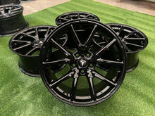 Load image into Gallery viewer, 4x Alufelge 18 Zoll 8.5" 5x114.3 40ET Glanz Schwarz 1044221-00-C Tesla Model 3 FEL4826670854uh