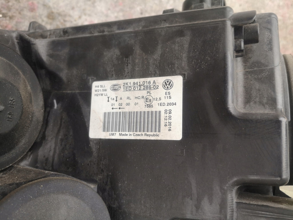 Frontscheinwerfer VW Caddy 2K1941016A Rechts Scheinwerfer Headlight SCH4365041536jd