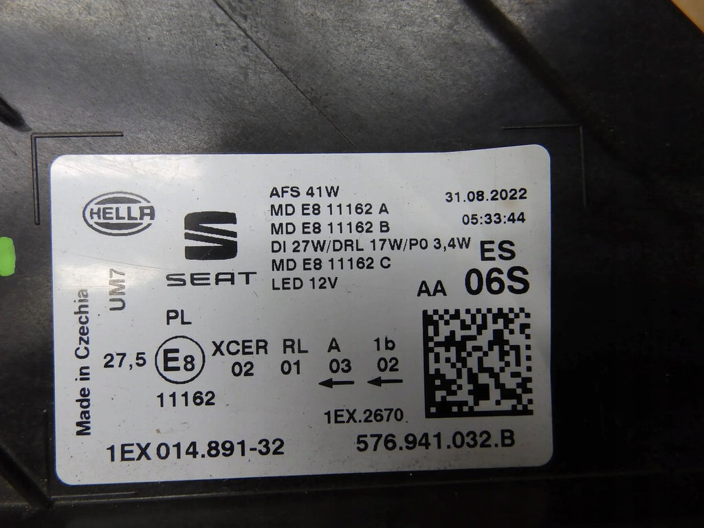 Frontscheinwerfer Seat Ateca 576941032B LED Rechts Scheinwerfer Headlight