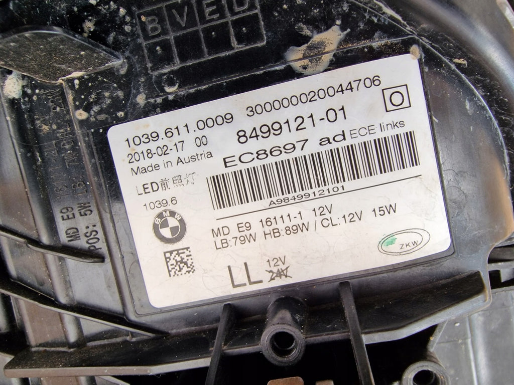Frontscheinwerfer BMW 5 G31 G30 8499121-01 Links Scheinwerfer Headlight
