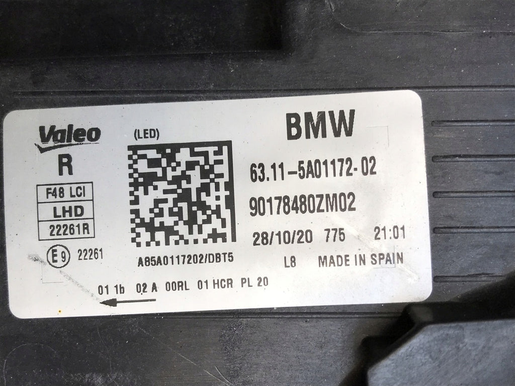 Frontscheinwerfer BMW X1 F48 5A01172-02 LED Rechts Scheinwerfer Headlight SCH9894260882lb