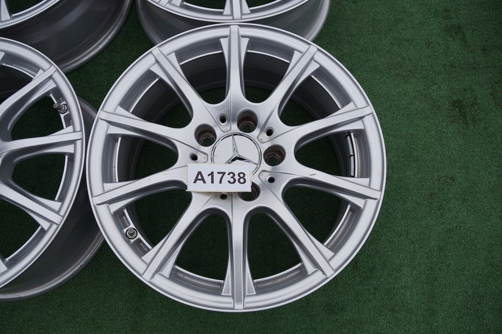 4x Alufelge 16 Zoll 6.5" 5x112 38ET Glanz Silber A2054012400 Mercedes-Benz W205 FEL5754955709wc
