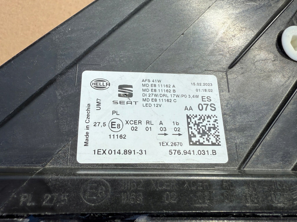 Frontscheinwerfer Seat Ateca 576941031 LED Links Scheinwerfer Headlight SCH4568694823kt