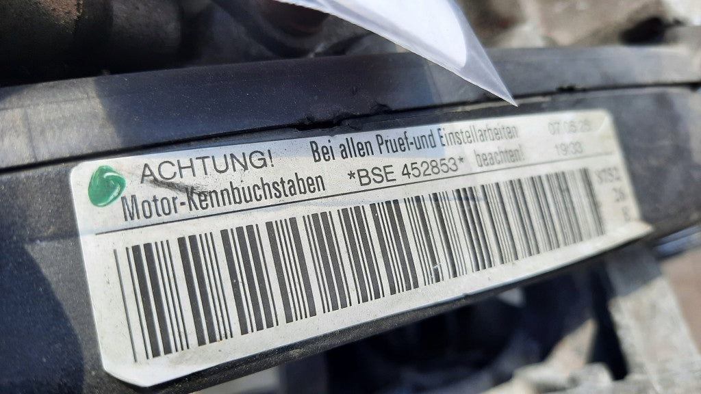 Motor Audi Skoda VW BSE 1.6 102PS 75kW 225TKm 2007 Benzin Engine Unkomplett