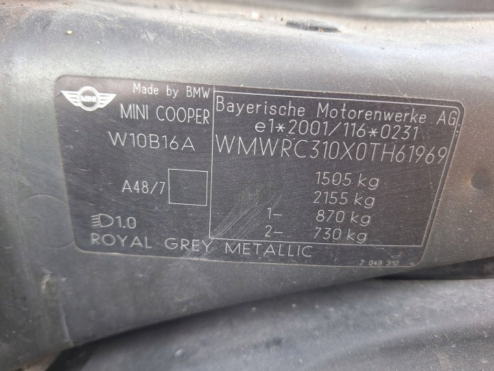 Motor Mini R52 R50 R53 W10B16A 1.6 116PS 85kW 179TKm 2001 Benzin Unkomplett MOT3749461446hy