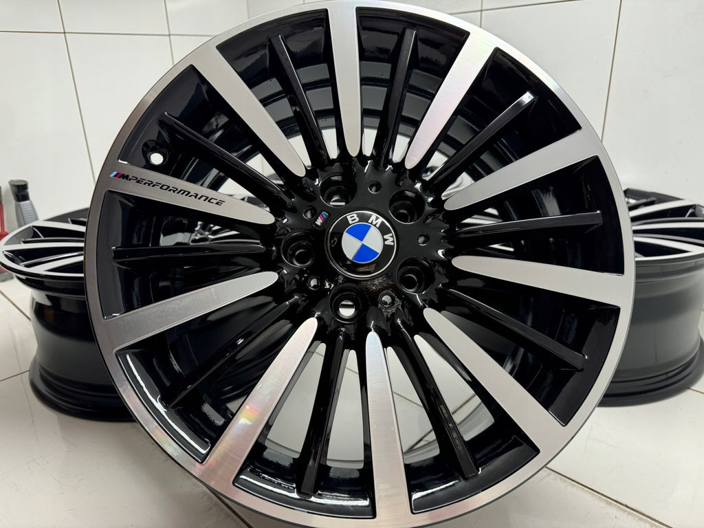 4x Alufelge 18 Zoll 8.0" 5x120 34ET Glanz Silber BMW F30 E90 Rim Wheel FEL2195966726mp