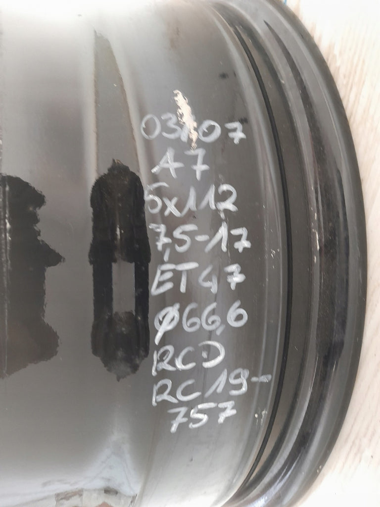 1x Alufelge 17 Zoll 7.5" 5x112 47ET Glanz Schwarz RC19757 Rim Wheel FEL7964413850bn
