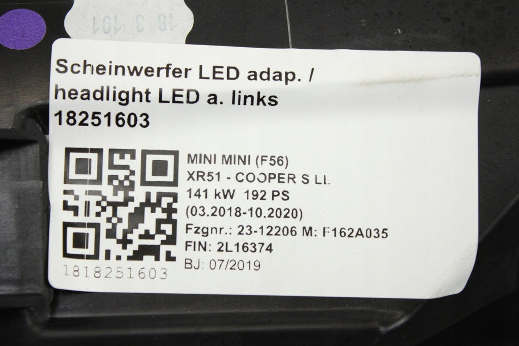 Frontscheinwerfer Mini F57 F54 F56 F55 5A01165-02 Links Scheinwerfer Headlight SCH5847901377dd