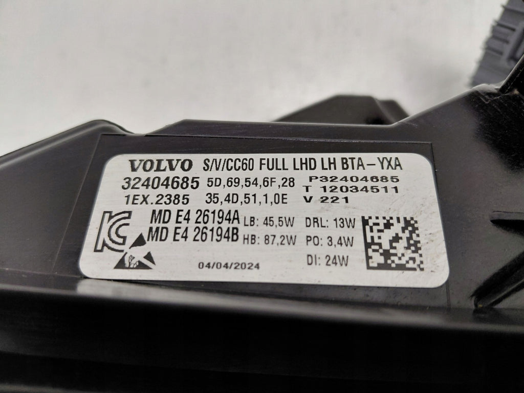 Frontscheinwerfer Volvo V60 S60 III 32404685 Full LED Links Headlight SCH3146605370vg