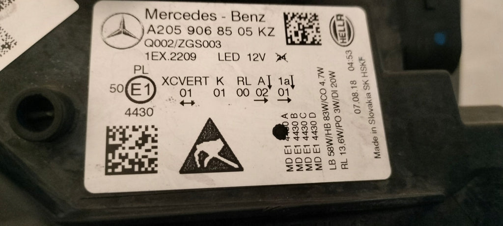 Frontscheinwerfer Mercedes-Benz S205 W205 C205 A2059068505KZ Full LED Links