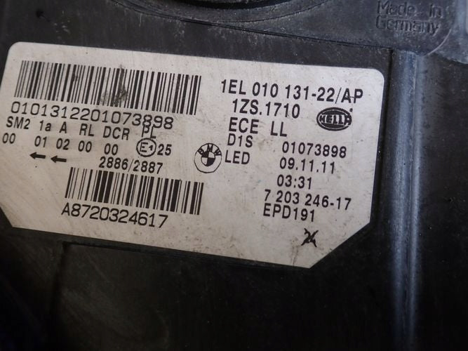 Frontscheinwerfer BMW 5 F11 F10 7203246-17 1EL01013122 A8720324617 Xenon Rechts SCH1448141272rv