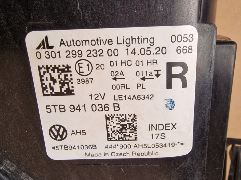 Frontscheinwerfer VW Touran 5TB941036B Full LED Rechts Scheinwerfer Headlight SCH8559445033ax