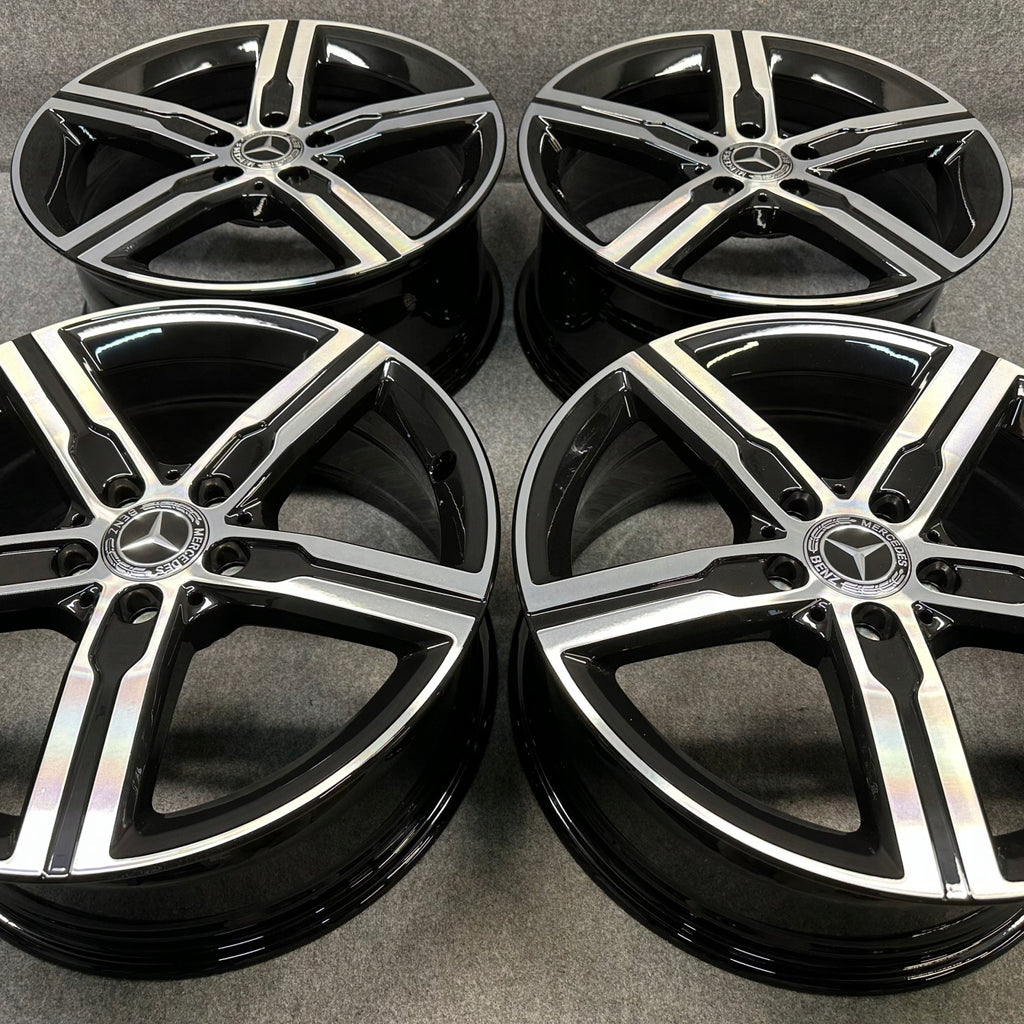 4x Alufelge 18 Zoll 7.5" 5x112 49ET Glanz Schwarz A1774013200 Mercedes-Benz Cla FEL4150679792hg