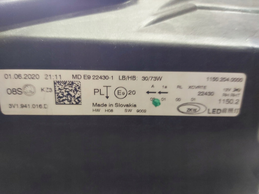 Frontscheinwerfer Skoda Superb III 3V1941016D LED Rechts Scheinwerfer Headlight