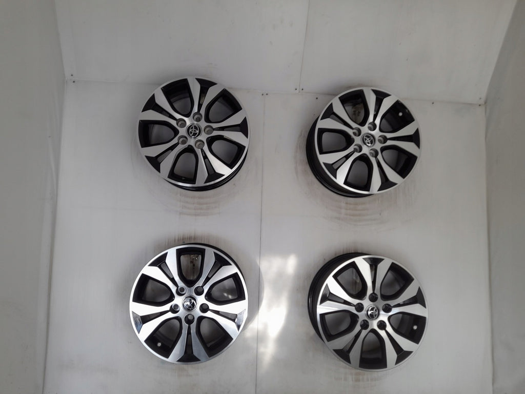 4x Alufelge 16 Zoll 6.5" 5x114.3 45ET Glanz Schwarz PW4570D006 Toyota Yaris