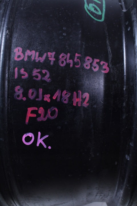 1x Alufelge 18 Zoll 8.0" 5x120 52ET Glanz Silber 7845853 BMW F21 F20 Rim Wheel FEL9459266840ea