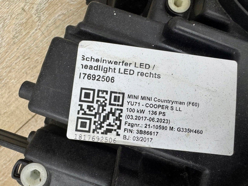 Frontscheinwerfer Mini Countryman F60 7494802 LED Rechts Scheinwerfer Headlight