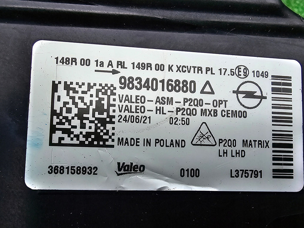 Frontscheinwerfer Opel Mokka 9834016680 9834016880 Full LED Rechts oder Links SCH9397896691kj