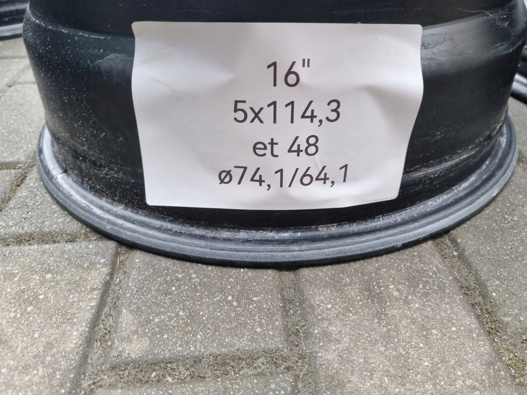 4x Alufelge 16 Zoll 7.0" 5x114.3 48ET Schwarz Honda I Rim Wheel FEL5778577525jb
