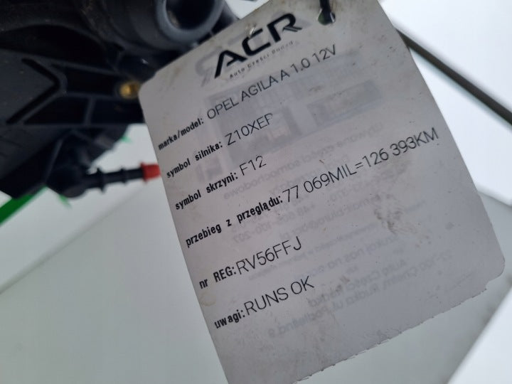 Motor Opel Agila A Z10XEP 1.0 60PS 44kW 126TKm 2003 Engine Unkomplett MOT4645092545el